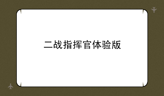 二战指挥官体验版