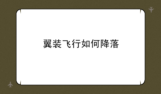 翼装飞行如何降落