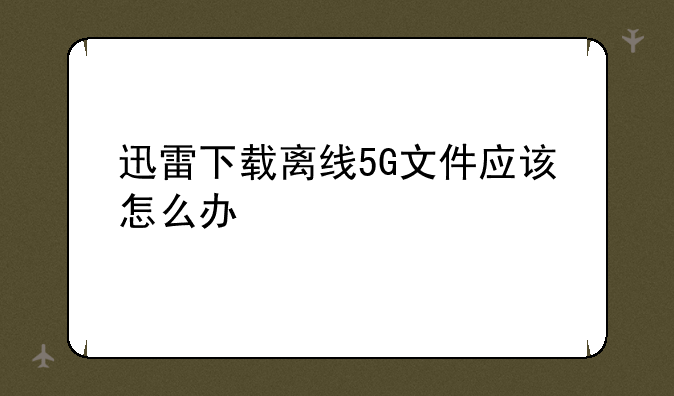 迅雷下载离线5G文件应该怎么办
