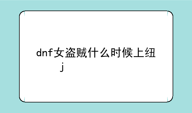 dnf女盗贼什么时候上线的