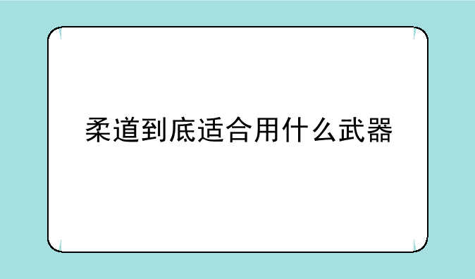 柔道到底适合用什么武器
