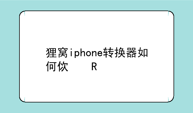 狸窝iphone转换器如何使用