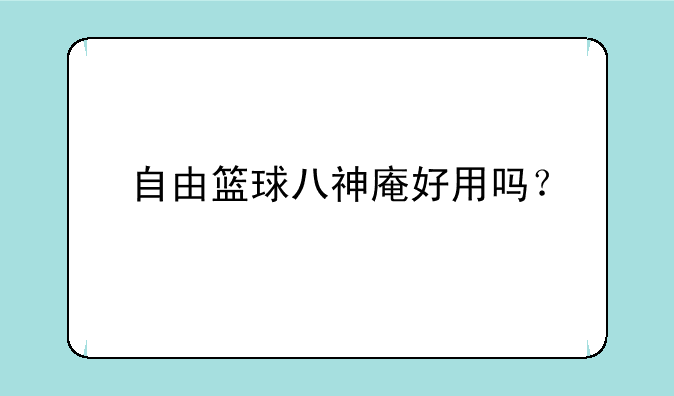 自由篮球八神庵好用吗？
