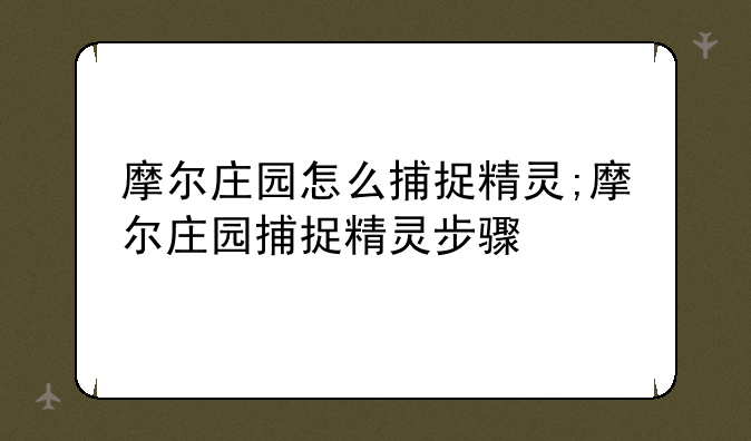摩尔庄园怎么捕捉精灵;摩尔庄园捕捉精灵步骤